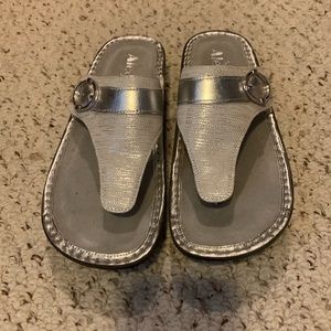 Silver Metallic Alegria sandals. Brand new without tags/box.
